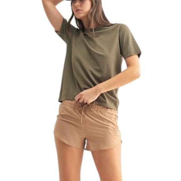 Army Green Simple Short Sleeve T-Shirt - Picture 3 of 3